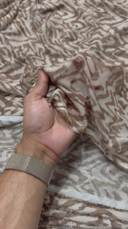 Buy Viscose Chiffon Nude Lead Printed Fabric