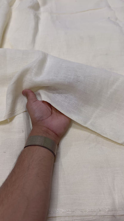 Buy Lab Certified Pure Linen Solid Beige Fabric