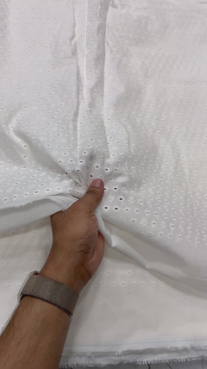 Buy Linen White Hakoba Flowery Cutwork