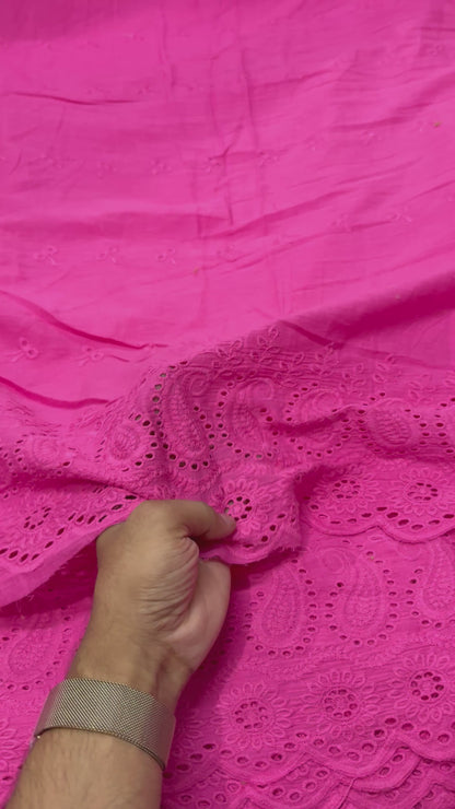 Buy Cotton Hakoba Hot Pink Paisley Border Design