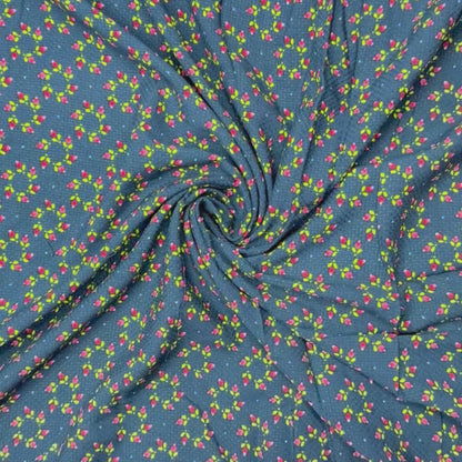 Buy Viscose Dobby Small Circle Floral Printed