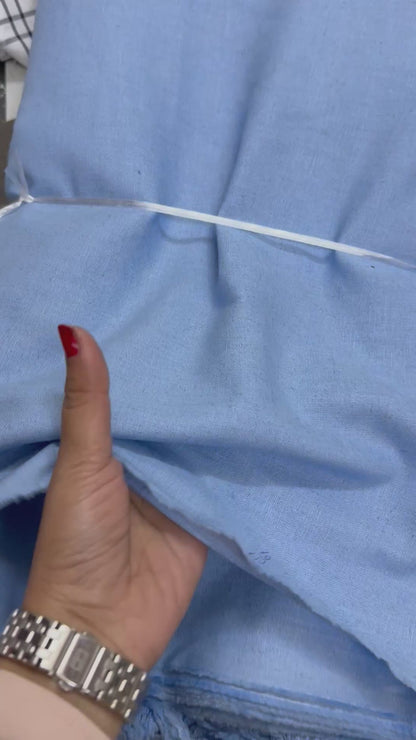 Buy Pure Linen Solid Powder Blue Fabric