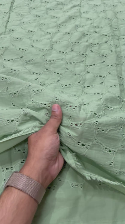 Buy Cotton Hakoba Sage Green Heart Latest Design