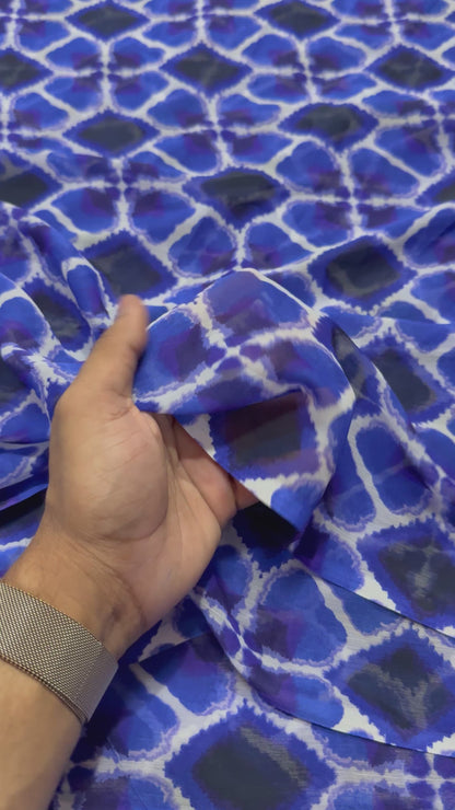 Buy Viscose Chiffon Water Diamond Printed Fabric