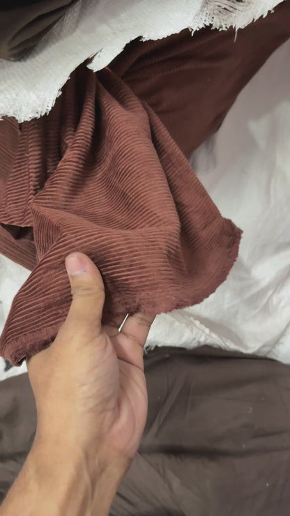 Buy Corduroy Solid Brown 8 Wale Fabric