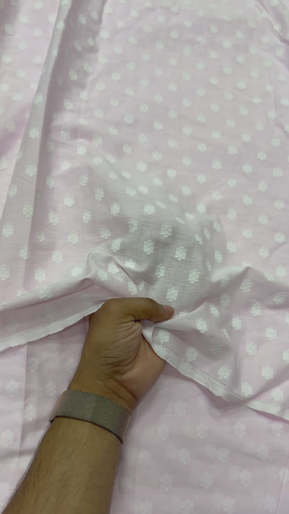 Buy Cotton Solid Baby Pink Floral Butta Fabric