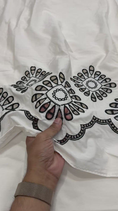 Buy Silk Hakoba Border Black Design Fabric