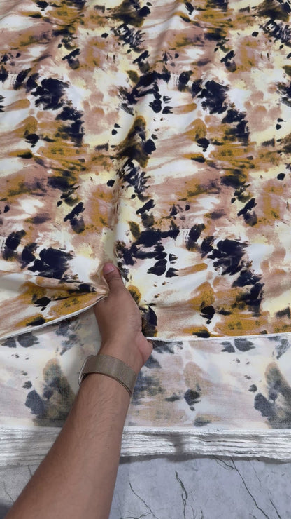 Buy Premium Viscose Rayon Spreaded Flower Printed Fabric