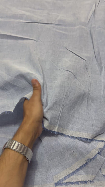 Buy Lab Certified Pure Linen Dust Blue Fabric