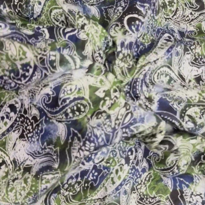 Buy Cambric Green Indo Western Printed Fabric