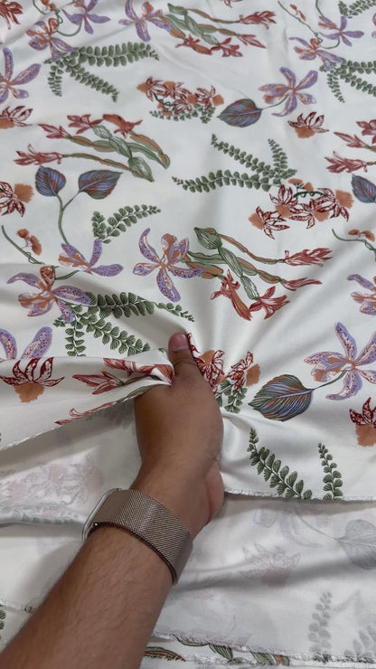 Buy Premium Modal Twill Fern & Flower Printed Fabric