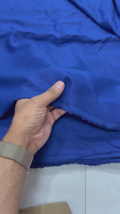 Buy Linen Solid Royal Blue Solid Fabric