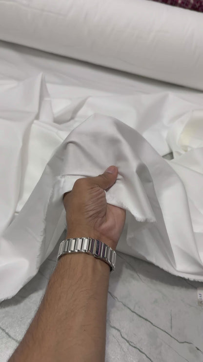 Buy Solid White Pure Cotton Satin