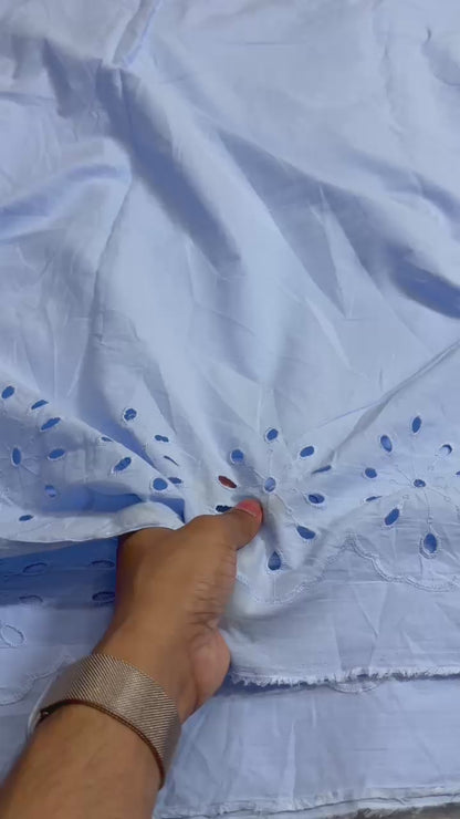 Buy Hakoba Powder Blue Plazzo 10 Join Border Fabric