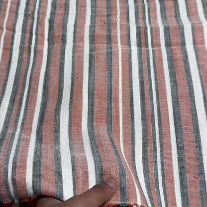 Buy Brown Hsade Stripes Cotton Jute Fabric