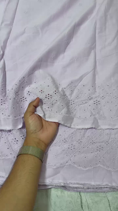 Buy Cotton Hakoba Lavender Star Below Border