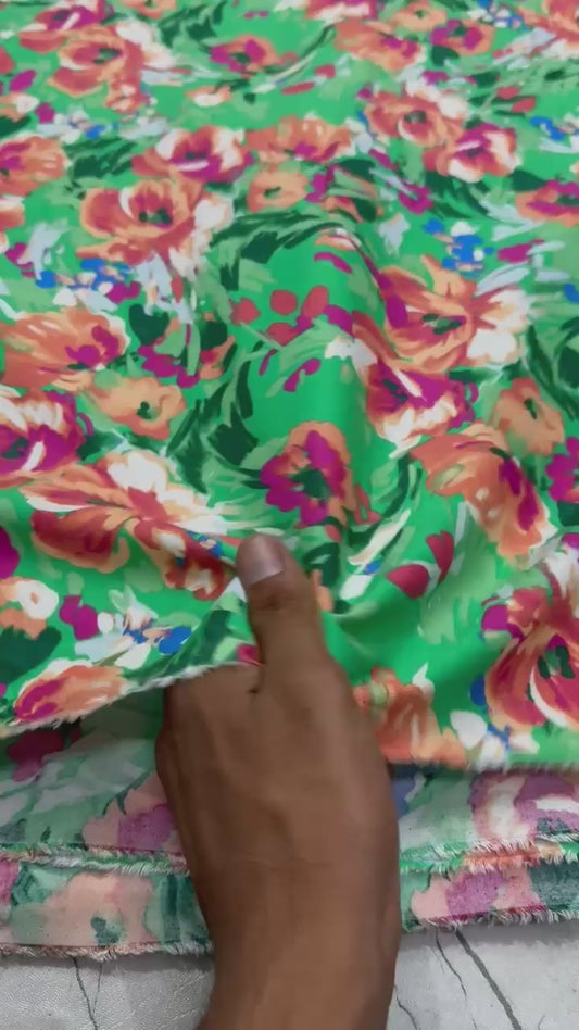 Buy Cotton Viscose Watercolour Rose Printed Fabric