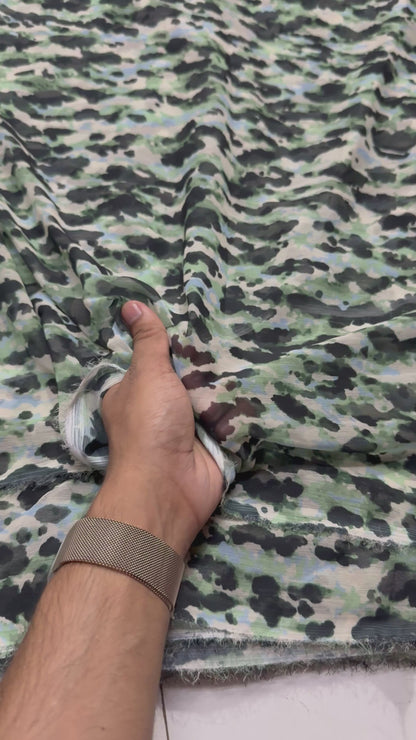 Buy Viscose Chiffon Floating Algae Printed Fabric