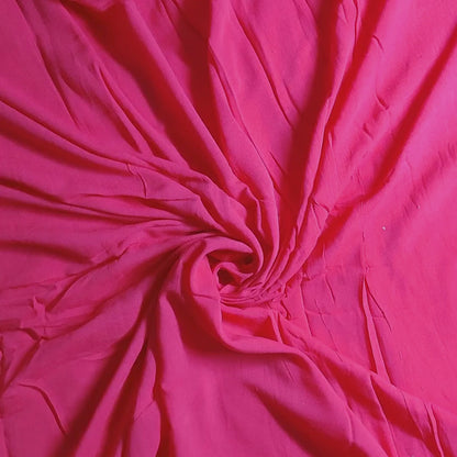 Viscose Georgette Solid Fuchsia Pink Fabric (56inch Width)