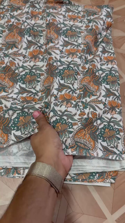Buy Cambric Mustard Kalash Phool Printed Fabric