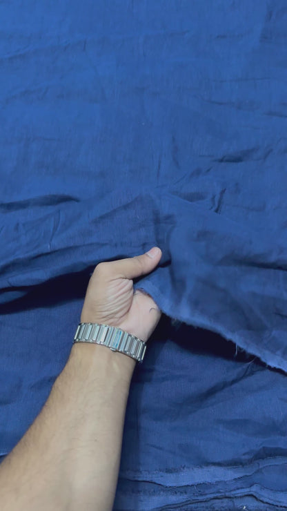 Buy Cotton Linen Solid Blue Fabric
