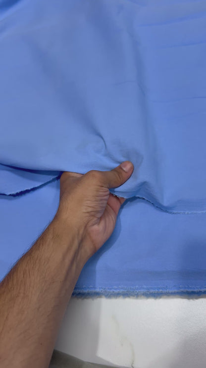 Buy Crimp Cotton Solid Official Blue Printed Fabric