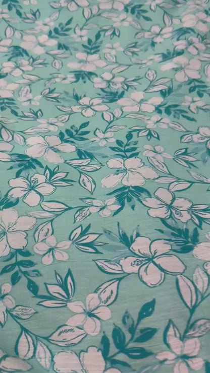 Buy Crinkled Crepe Botanic Breeze Printed Fabric
