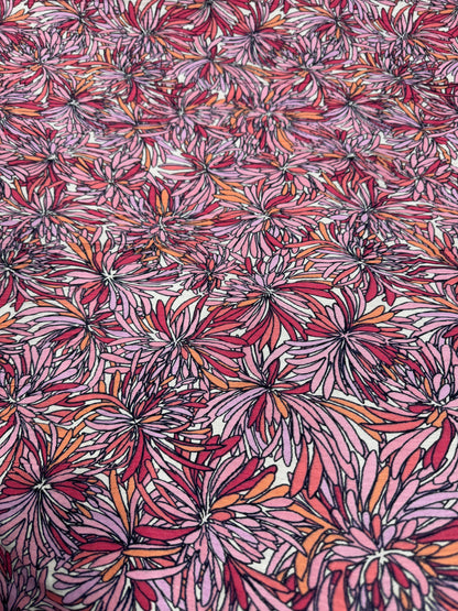 Buy Crinkled Crepe Floral Mist Textured Fabric