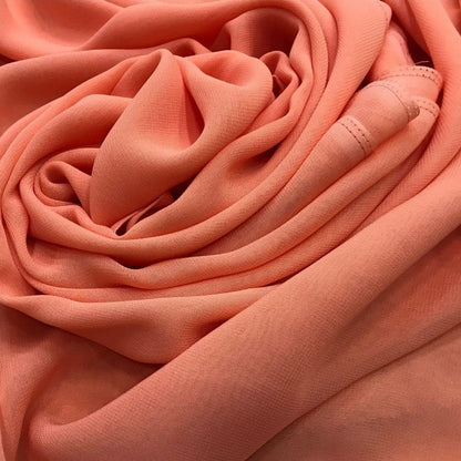 Georgette Solid Peach Fabric (56inch Width)